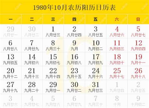 1980年12月|1980年日历表,1980年农历表（阴历阳历节日对照表）